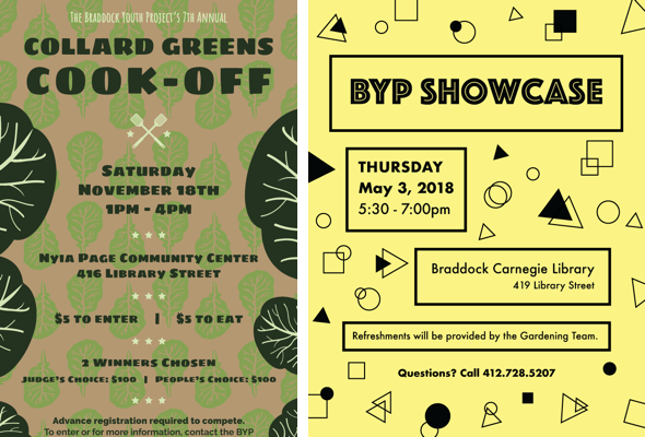 Braddock Youth Project flyers